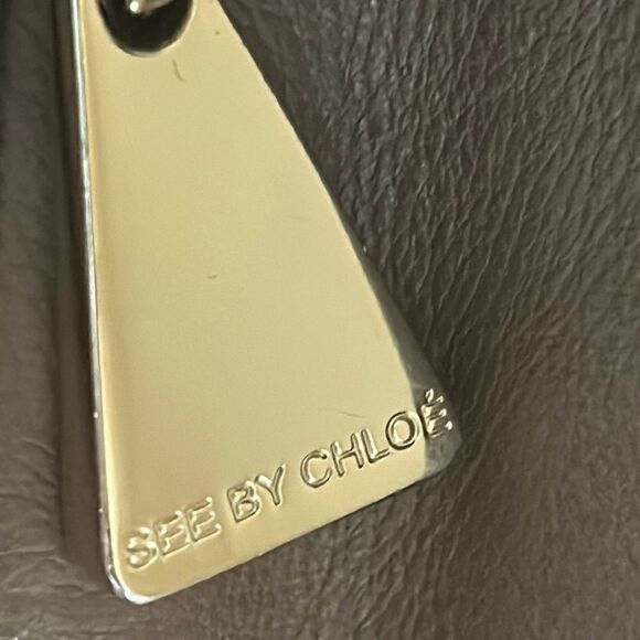 See By Chloe Large Shoulder Bag Dark Brown Soft Leather Multipocketed Carryall - Picture 5 of 16